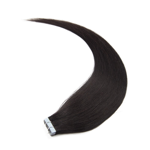 Gerade #1B Naturschwarze Remy Tape-In Extensions